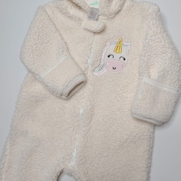 Baby Gear 3-6 Months Baby Girl Footed Unicorn Bear Pajamas - Picture 7 of 9